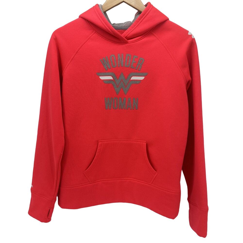 Under armour Hoodie Girls XL Wonder Woman DC Collab Pink Pullover Storm Jacket